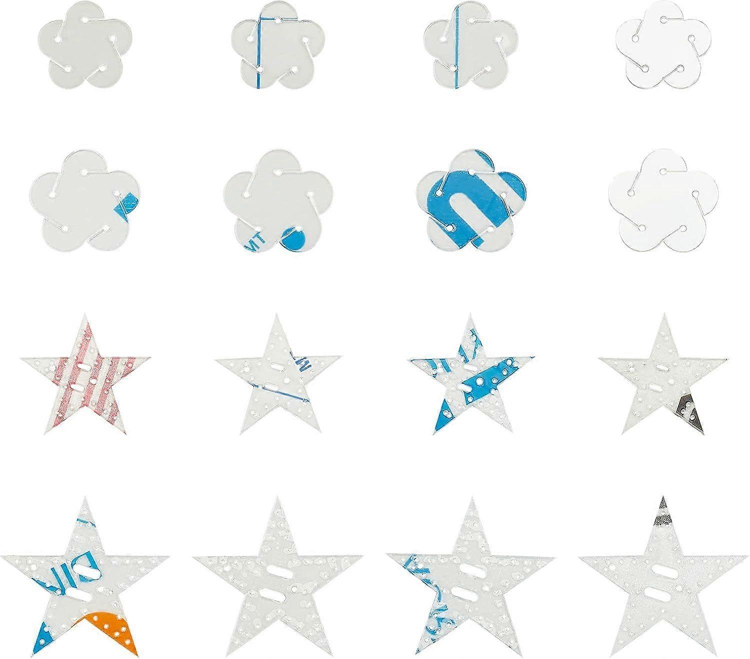 16Pcs Acrylic Templates Acrylic Stencil Template Acrylic Stencil DIY Tool for DIY Card Making Leather Pattern Home Studio Woodworking Stars and Flower