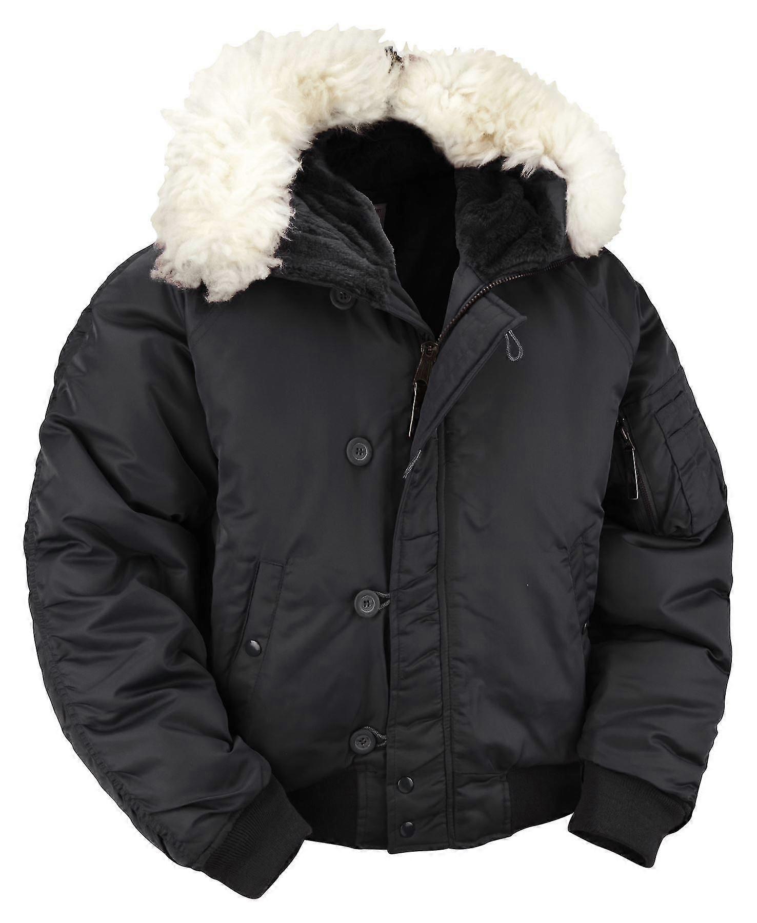 Army N2b Snorkel Bomber Flight Jacket Groot Zwart