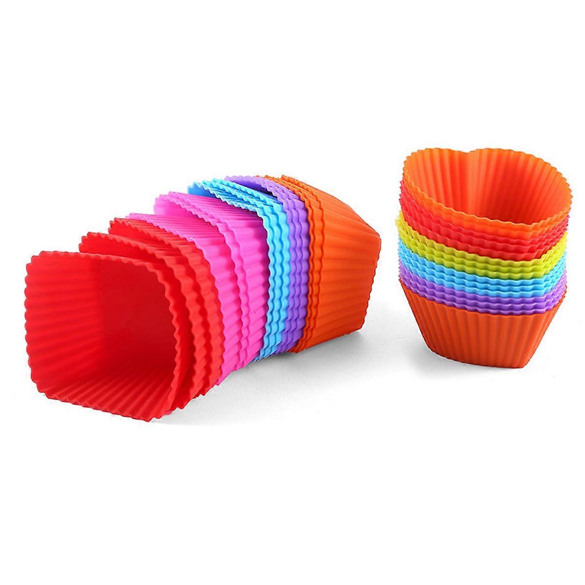 Silicone Cupcake Baking Cups, Reusable Non-Stick Liners