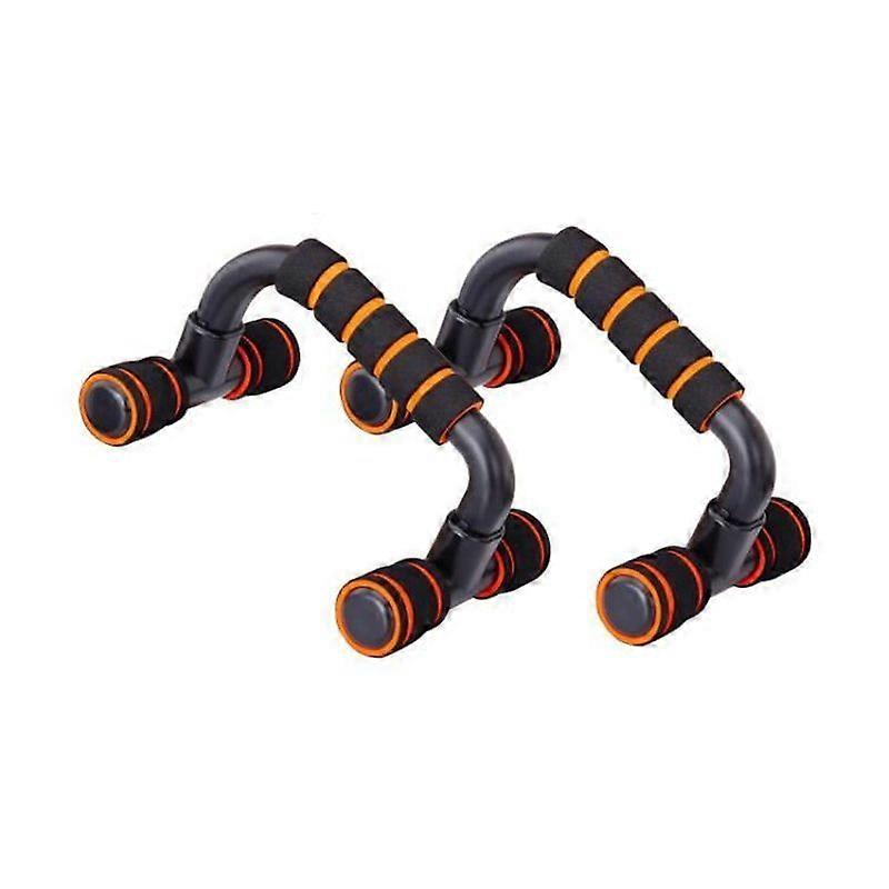 Push-Up Bars Support Handles Bodybuilding Device - Fitness Push-Up Assistance - Orange Black
