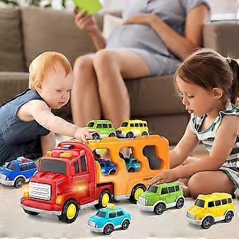 5-in-1 Construction Toddler Truck Toy Set for Kids 3+, Interactive Car with Lights & Sounds, Perfect Gift!
