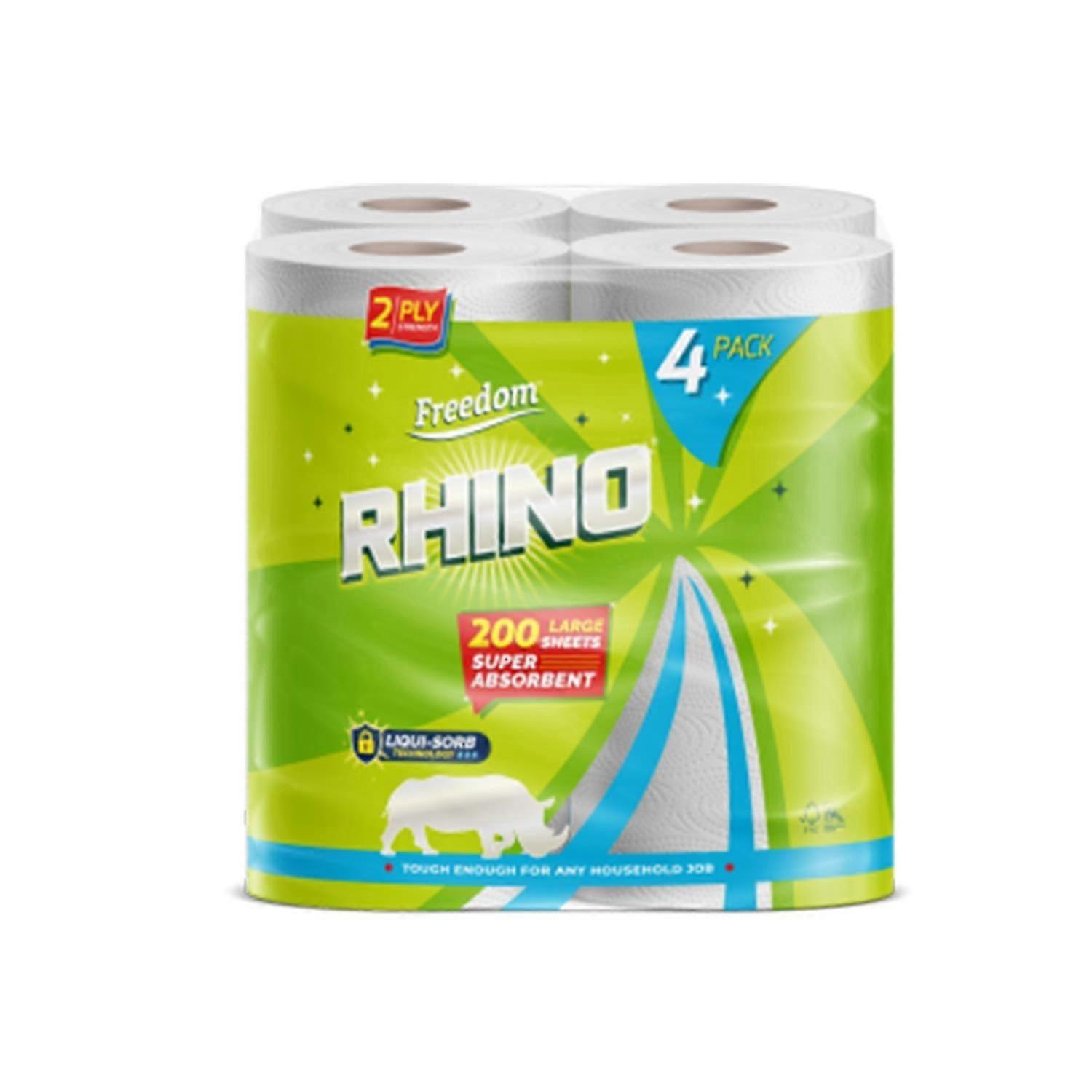 Freedom Rhino Super Strong & Absorbent Multipurpose Kitchen Paper Roll, 24 rollos