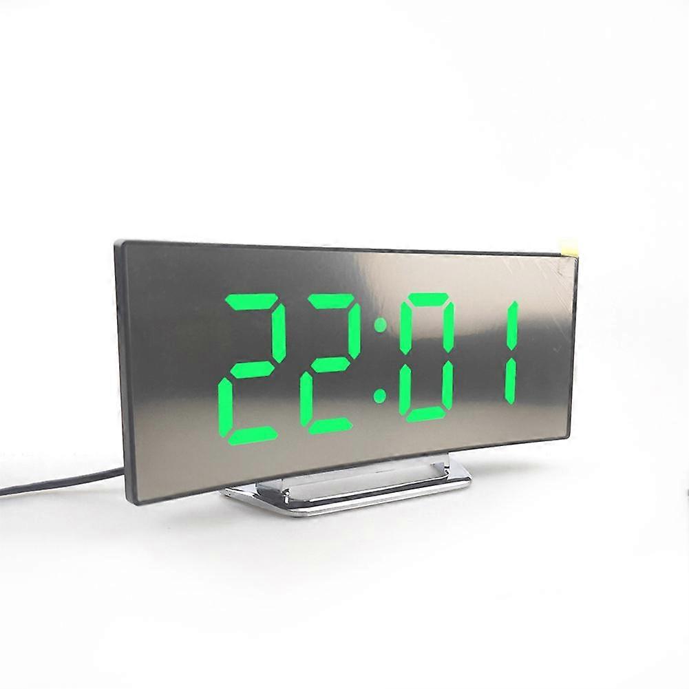 For Kids Bedroom Large Number Digital Alarm Clock Curved Dimmable LED Screen