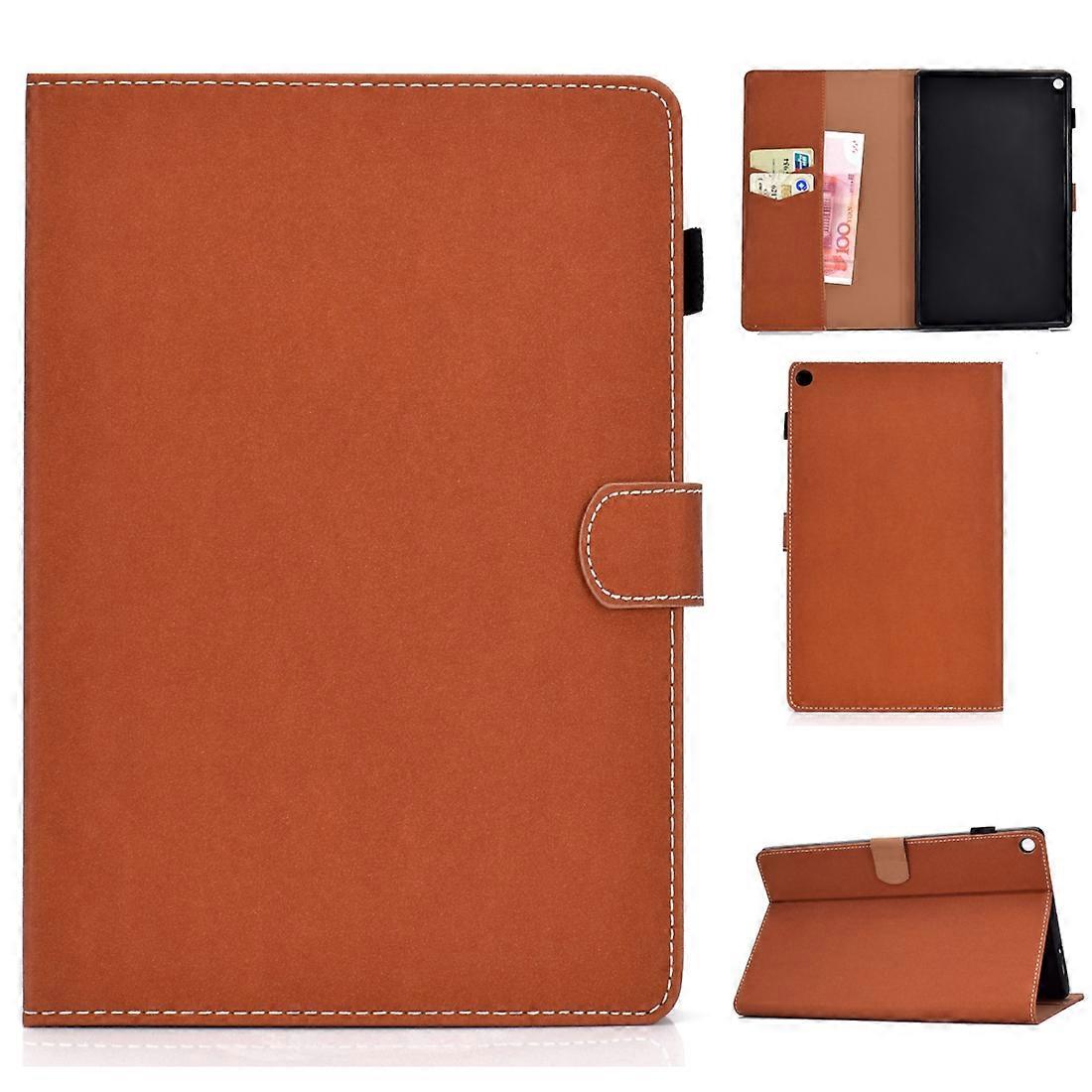 Solid Color Tablet PC Universal Magnetic Horizontal Flip Leather Case with Card Slots & Holder