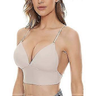 Low Back Bras Wirefree Deep V Plunge Multiway Convertible Spaghetti Strap Backless Bras For Women