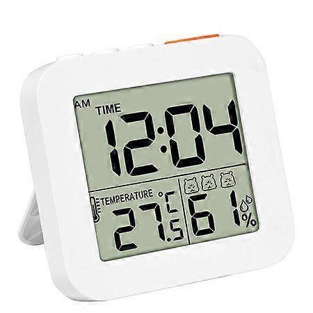 Digital Timer Shower Clock with Alarm, Bathroom Kitchen Wall Clock White