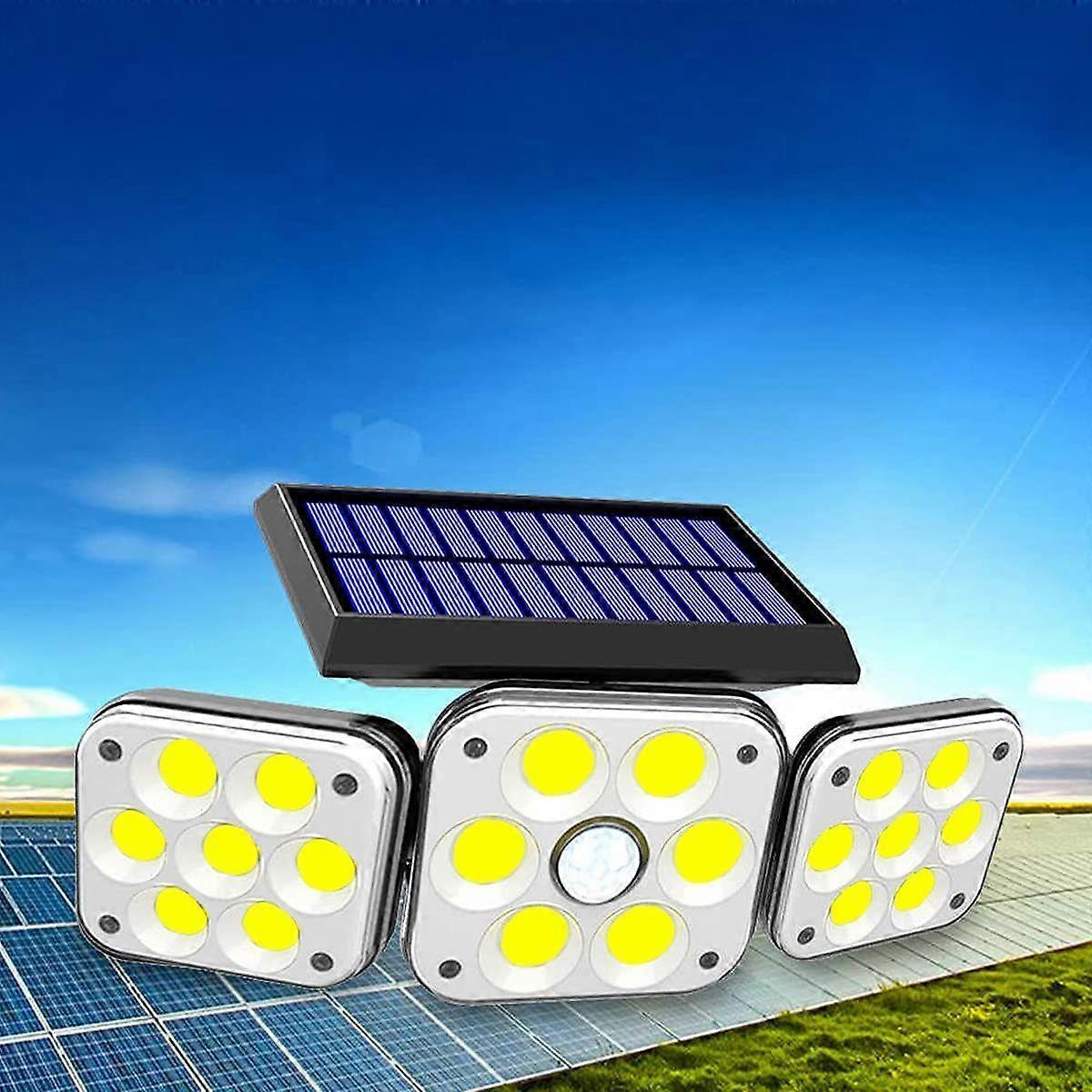 Solar Powered Outdoor Motion Sensor Light with 3 Adjustable Heads