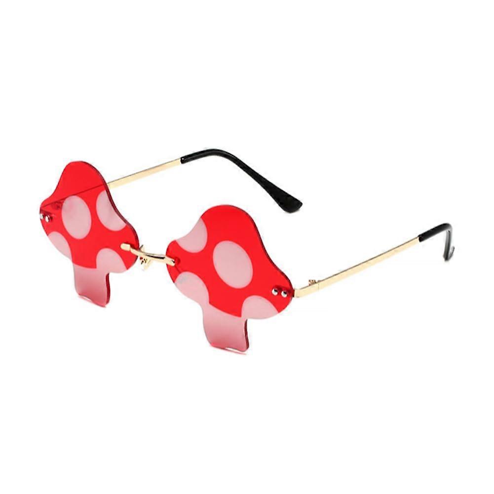 Mushroom Sunglasses - Rimless Retro Women’s Eyewear for Parties and Raves, Lightweight Fashion Accessory in Various Colors