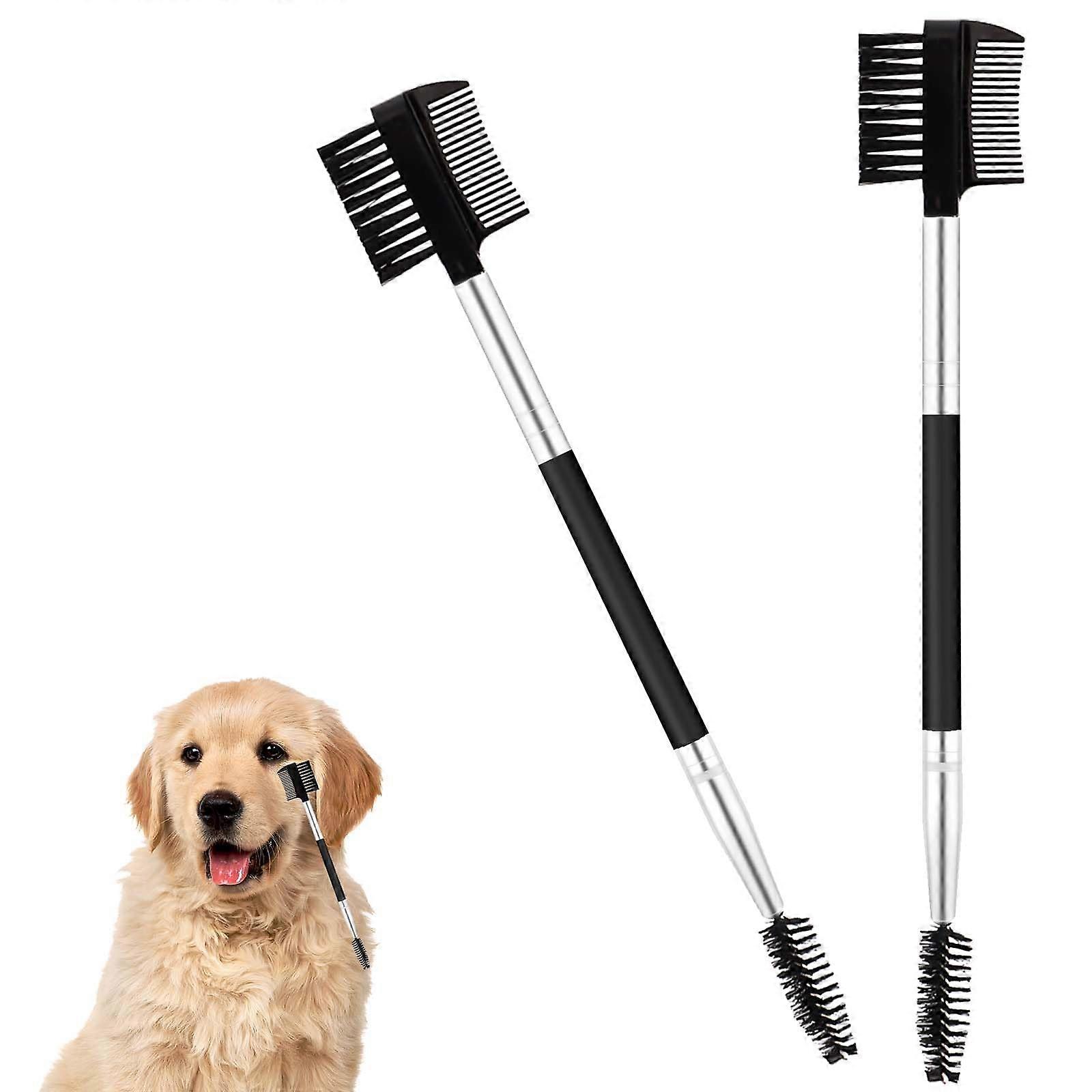 Dog Eye Comb Double-Headed 2-Pack With Soft Bristles For Dog Eye Cleaning And Pet Grooming