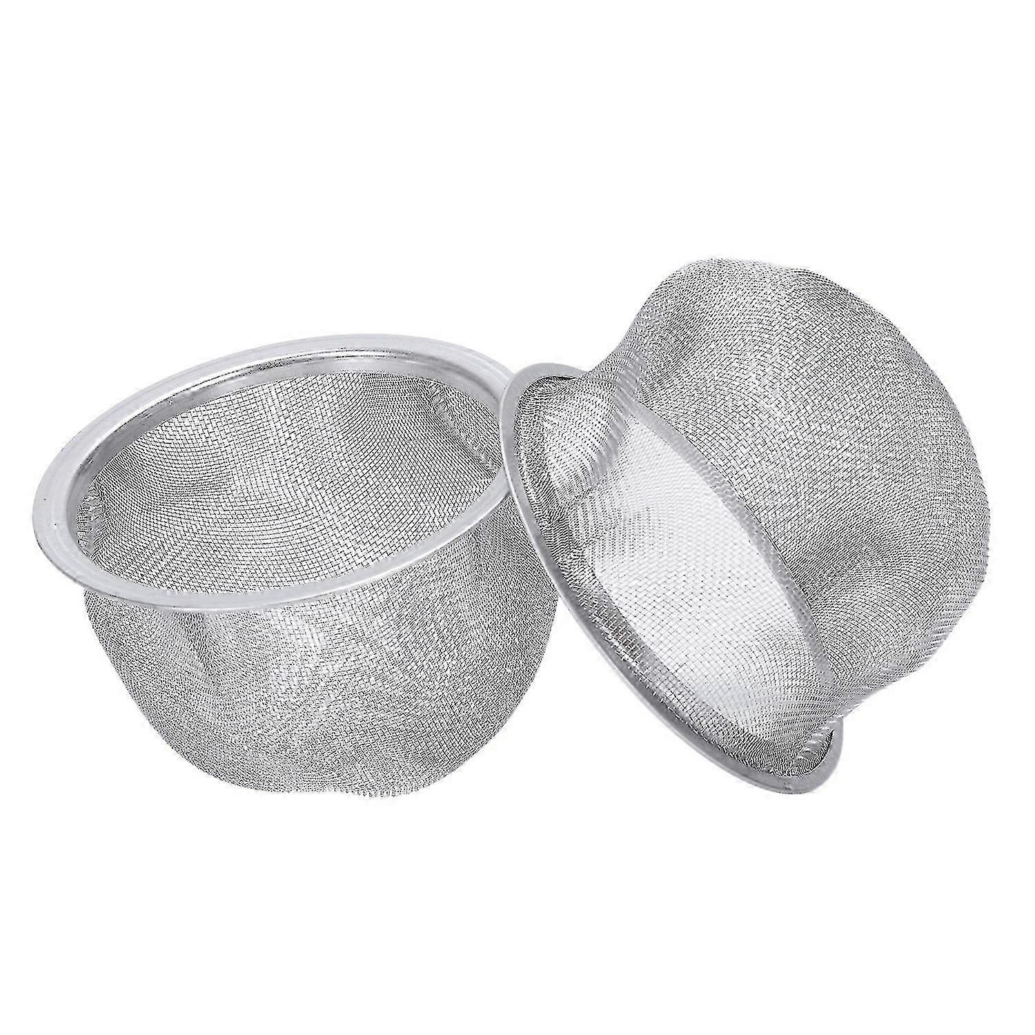 2 Pcs Stainless Steel Drainer Mesh Tea Strainer Teapot Filter Silver f26