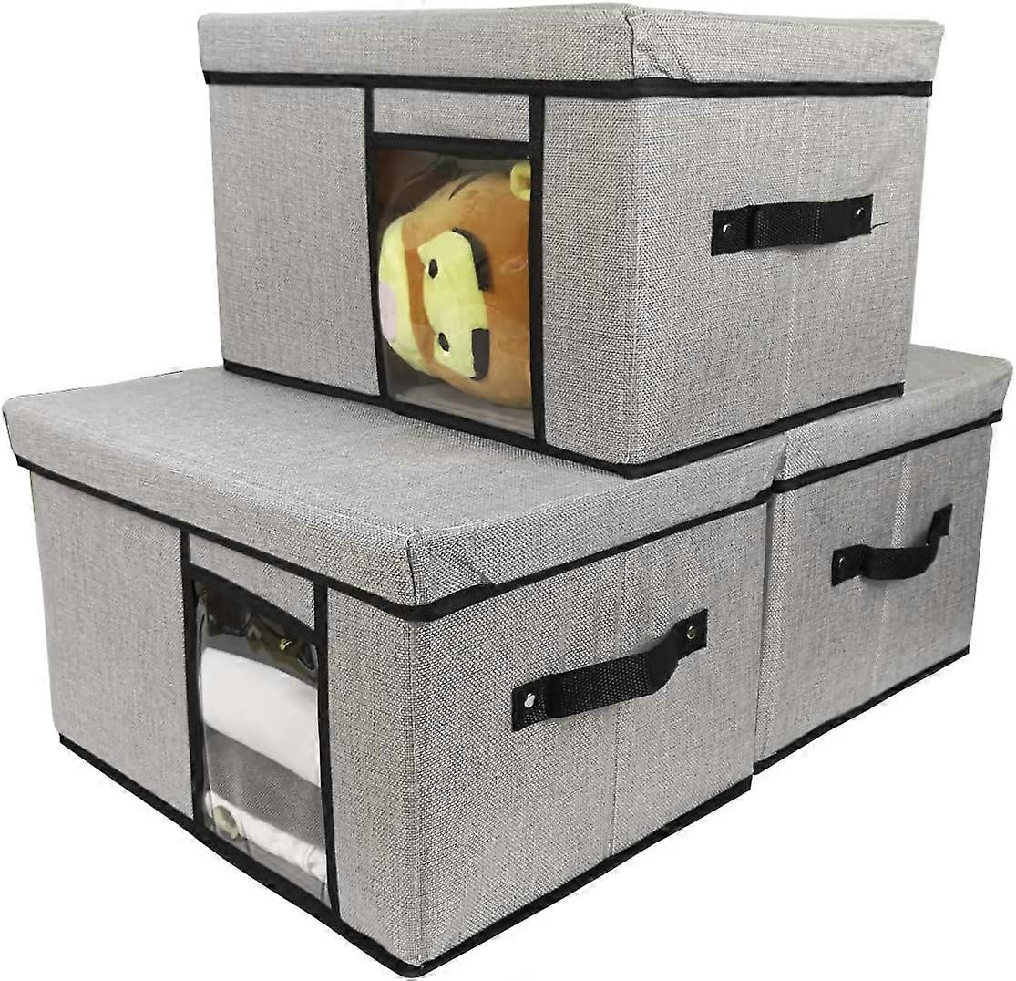 Storage Bins, Fabric, Lid, Foldable