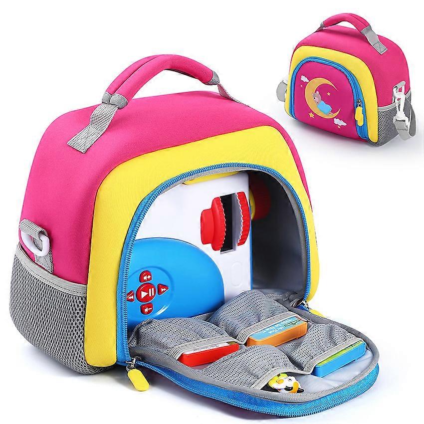 Storage Bag Accessories for Little Tikes Story Dream Machine Books Starter Set Neoprene Double Opening Zipper (Rose Red)