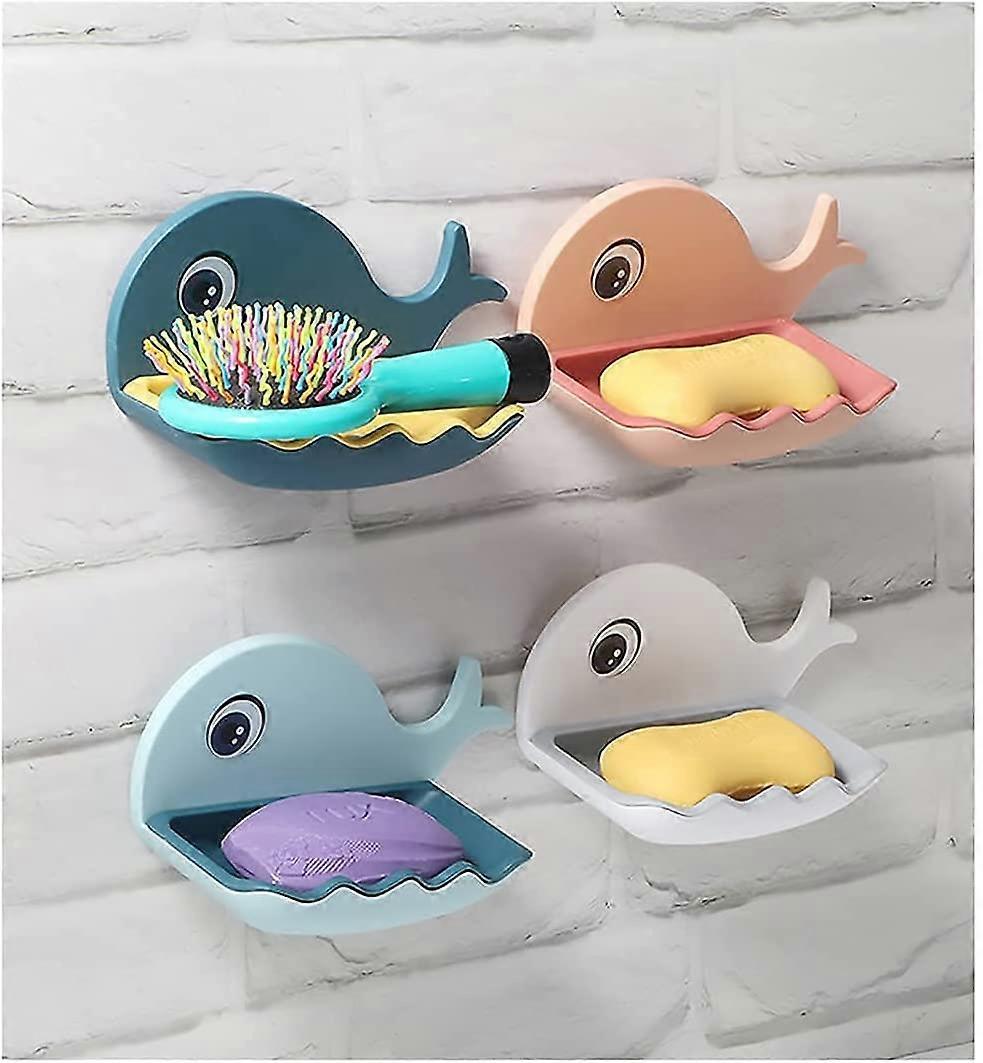 Cute Cartoon Soap Holder, Self Draining, Stable Suction Cup, Double-Layer Design