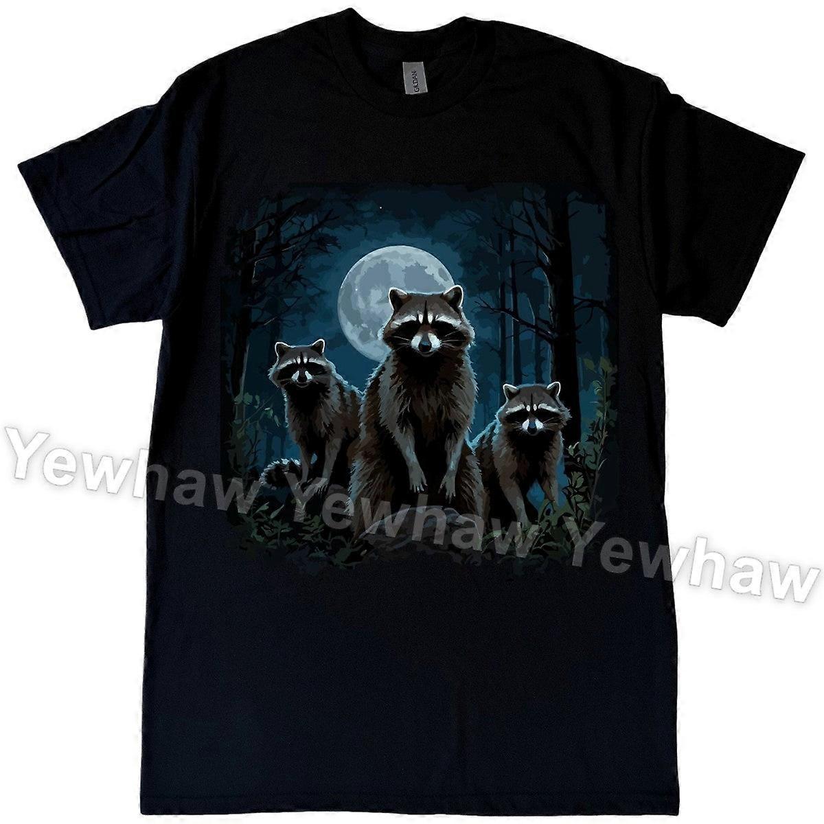 Retro tričko Three Raccoon Moon, Vintage 90s Meme Graphic Tee, Roztomilý nostalgický dárek