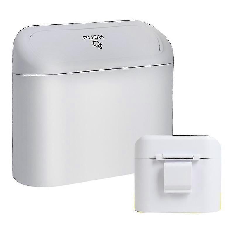 By-1079 Push Lid Design Car Trash Can Vehicle Door Seat Back Hanging Abs Trash Bin