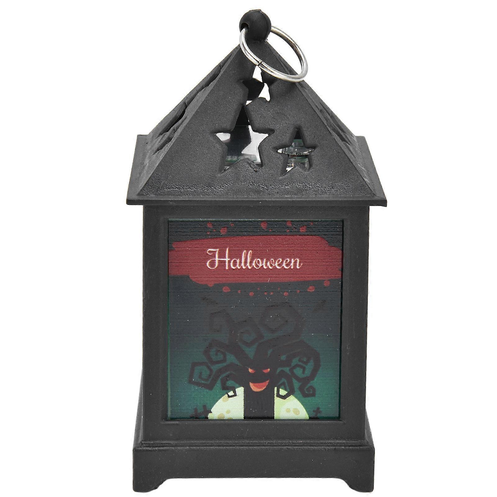 LED Halloween Lantern with Flame Effect - Battery Operated, Waterproof, Decorative Outdoor Light for Festive Decor