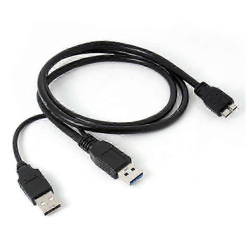 A USB B 3.0 Y-Cable Move Hard Drive Cable Black