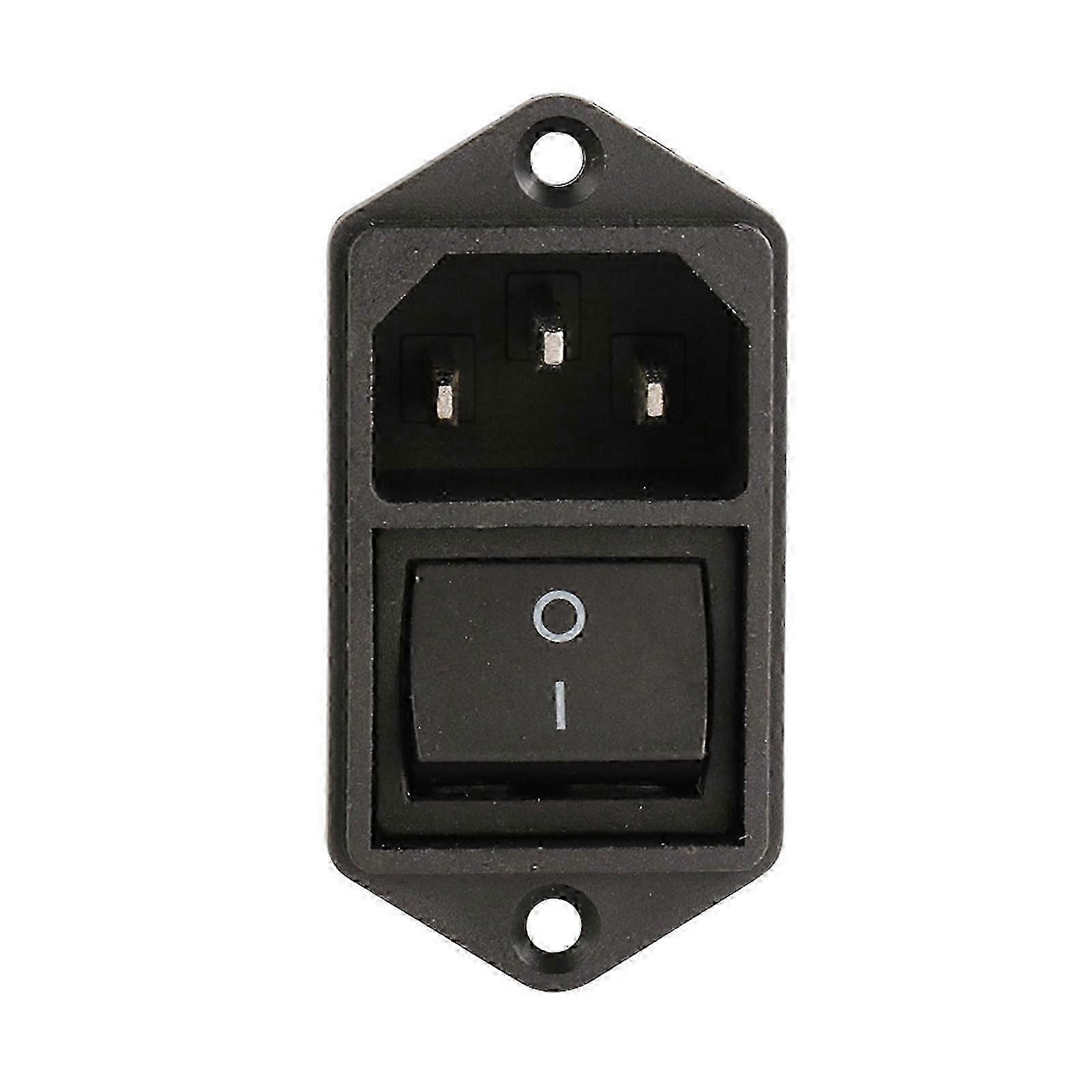IEC320 C14 AC Power Cord Socket Outlet Receptacle with Rocker Switch 250V 10A