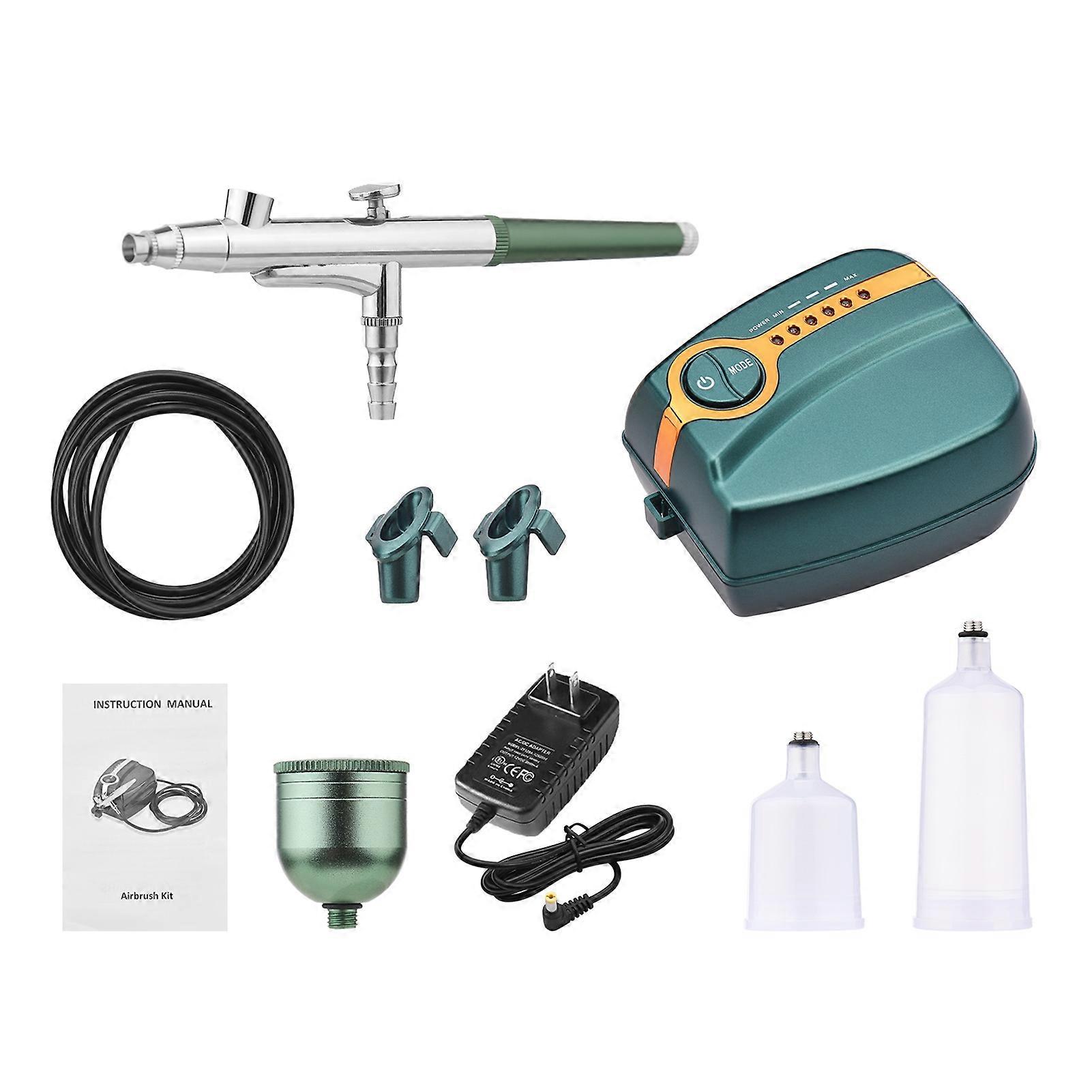 Multi Functional Airbrush with Pump 5 Levels Adjustable Dual Action Handheld Airbrushing System Kit for Painting Craft Model Coloring