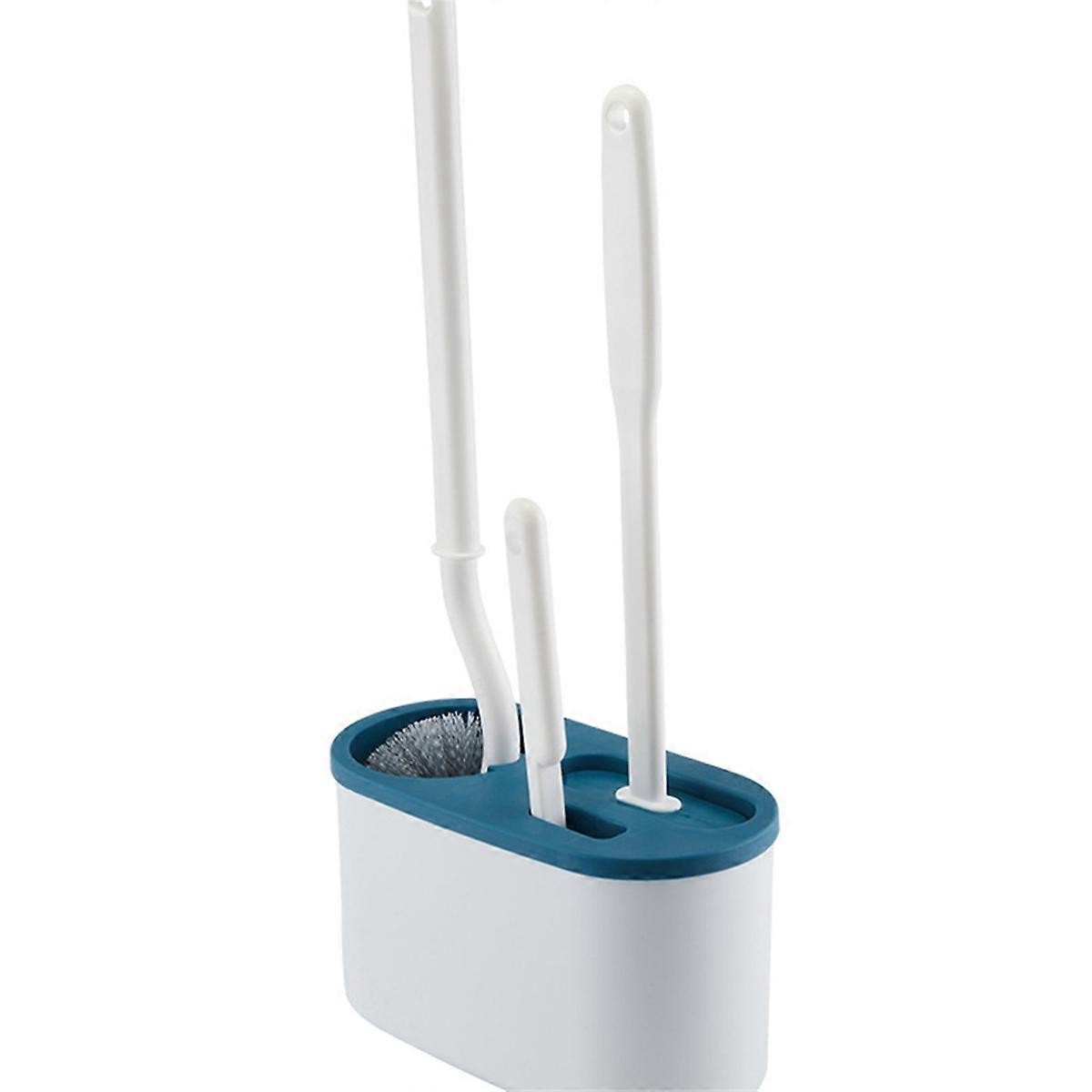 White Toilet Brush Silicone Wall Mounted Rack WC Bath A