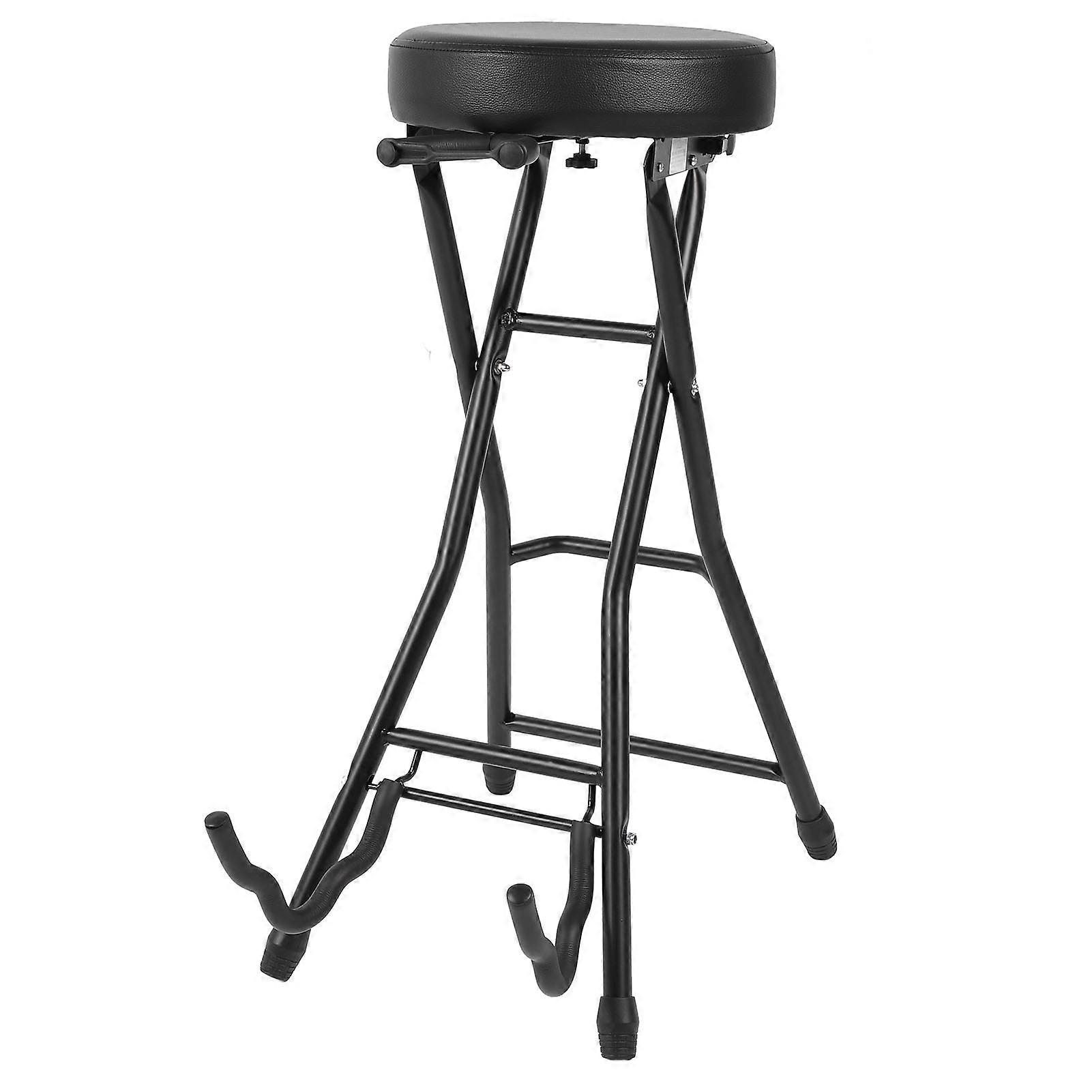 29.1in Foldable Guitar Stool with Padded Cushion and Built-in Stand