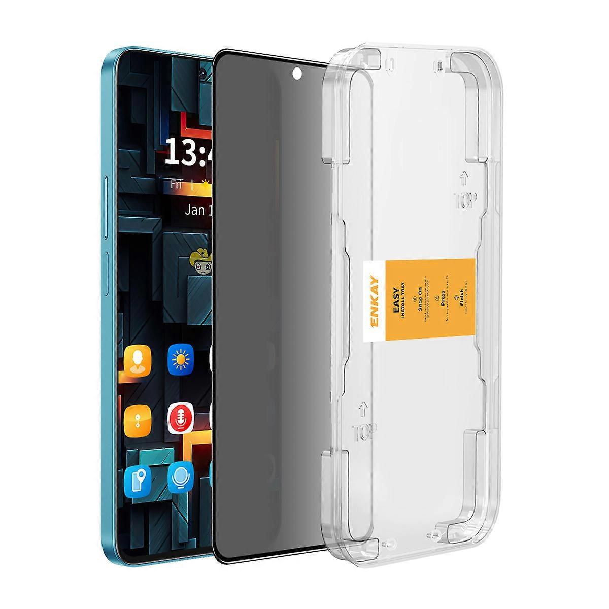 Compatible For Huawei nova 13 5G Anti-Spy Film ENKAY HAT PRINCE Silk Printing Tempered Glass Screen Protector with Installation To
