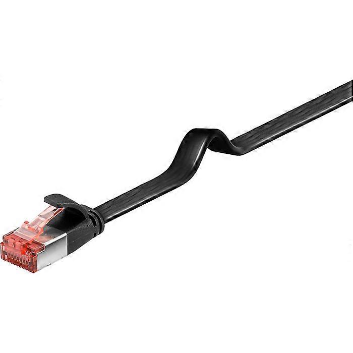 GOOBAY Cat6 1.50m Flat Shielded Ethernet Cable Black