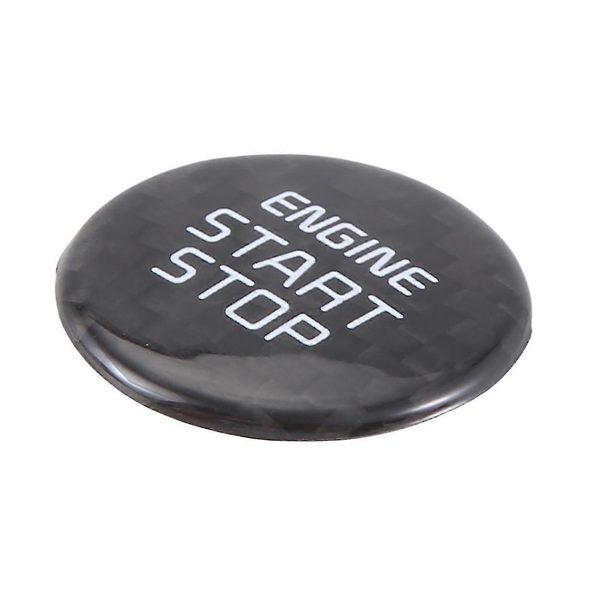 Real Carbon -Key Start Stop Button Engine Button Cover Sticker for 2018-2022 Carbon Fiber Pattern