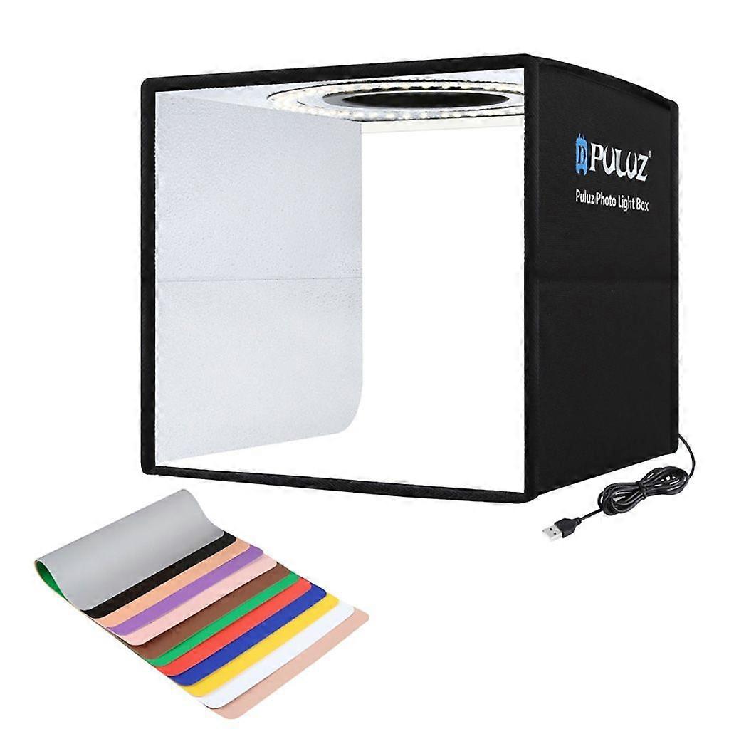 25cm Folding Photo Lighting Box Shooting Tent LED Light Box with 12-color Backdrops,Tabletop Lightbox with Background