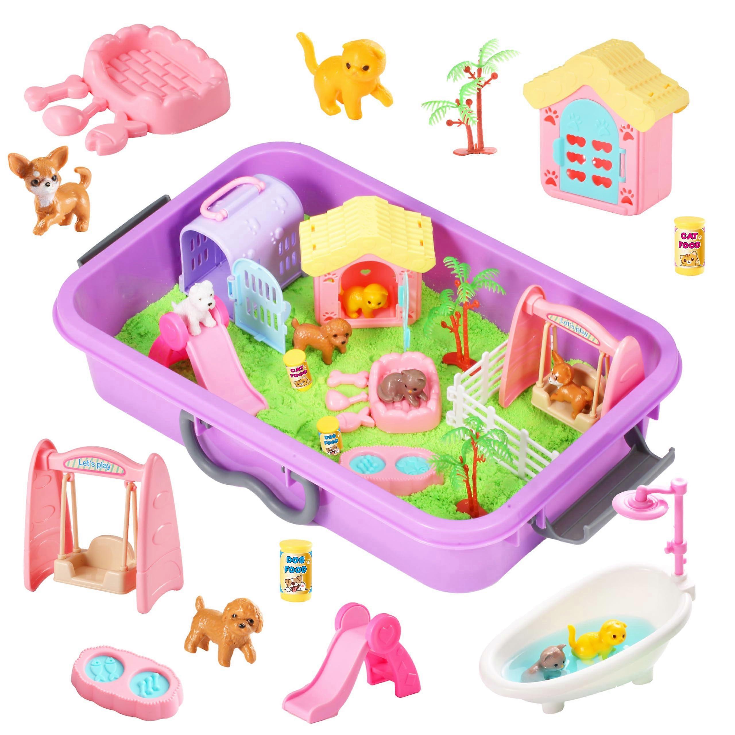 Pet Sensory Bin Dog Sandbox Kids for Play Sand Kit