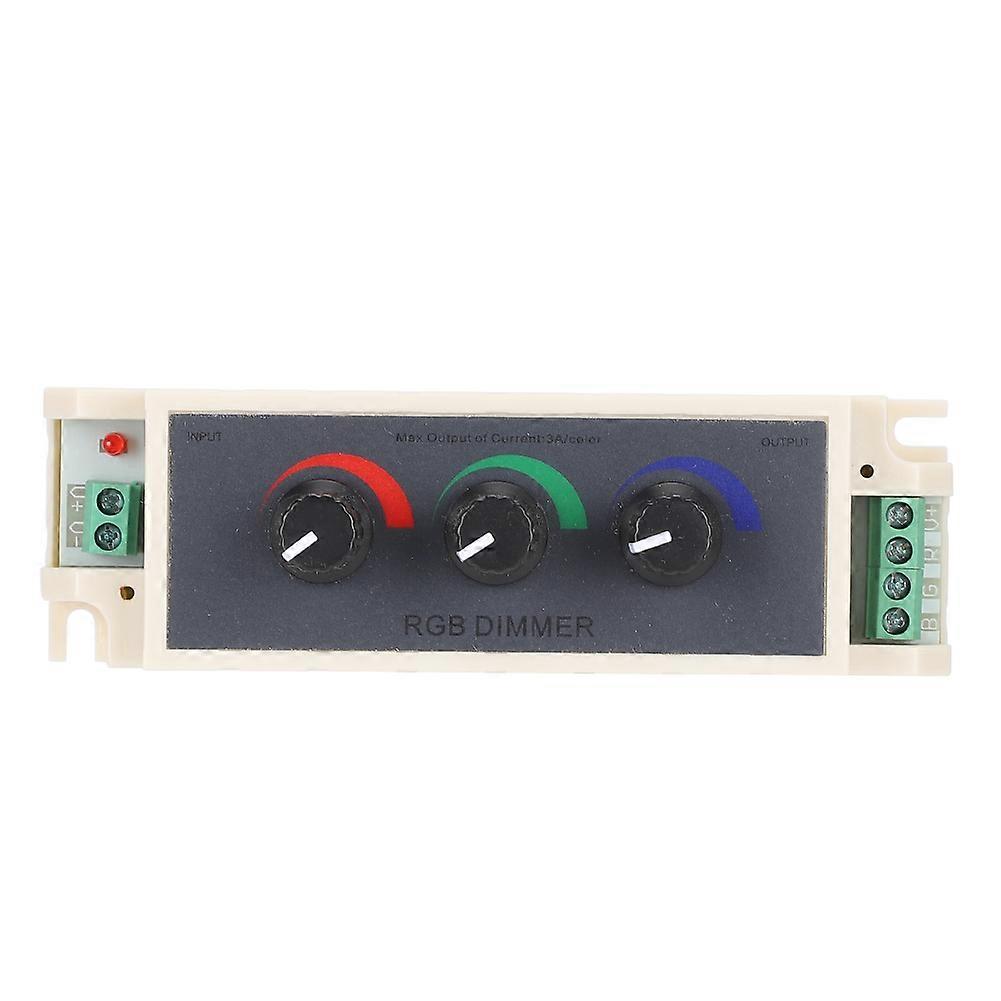 Knob Type LED Light RGB Dimmer 3-Way Adjustable Brightness Dimming Controller DC12-24V
