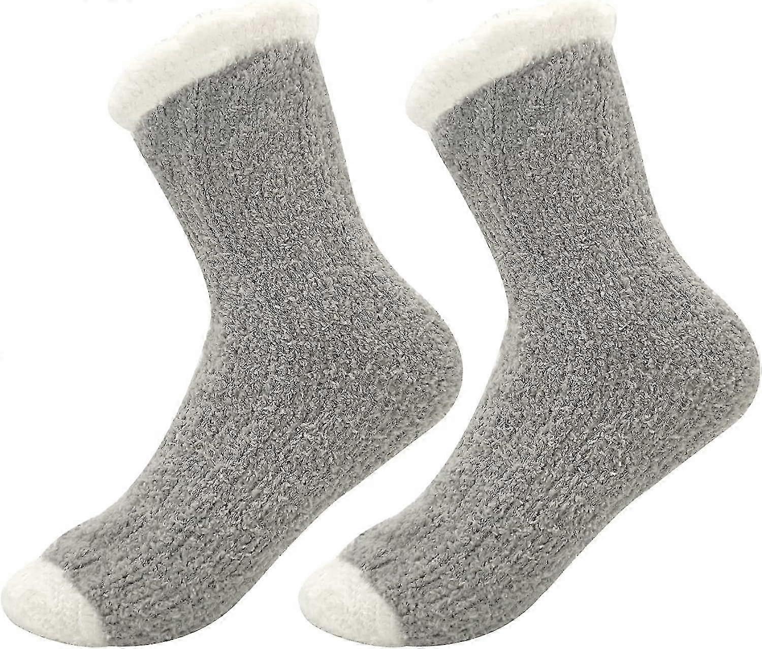 JiaWei Fluffy Socks for Girls Women - Fuzzy Bed Socks, Winter Warm Cozy Slipper Socks, Soft Fleece Sleep Socks, Thermal Fluffy Home Crew Socks Fbh