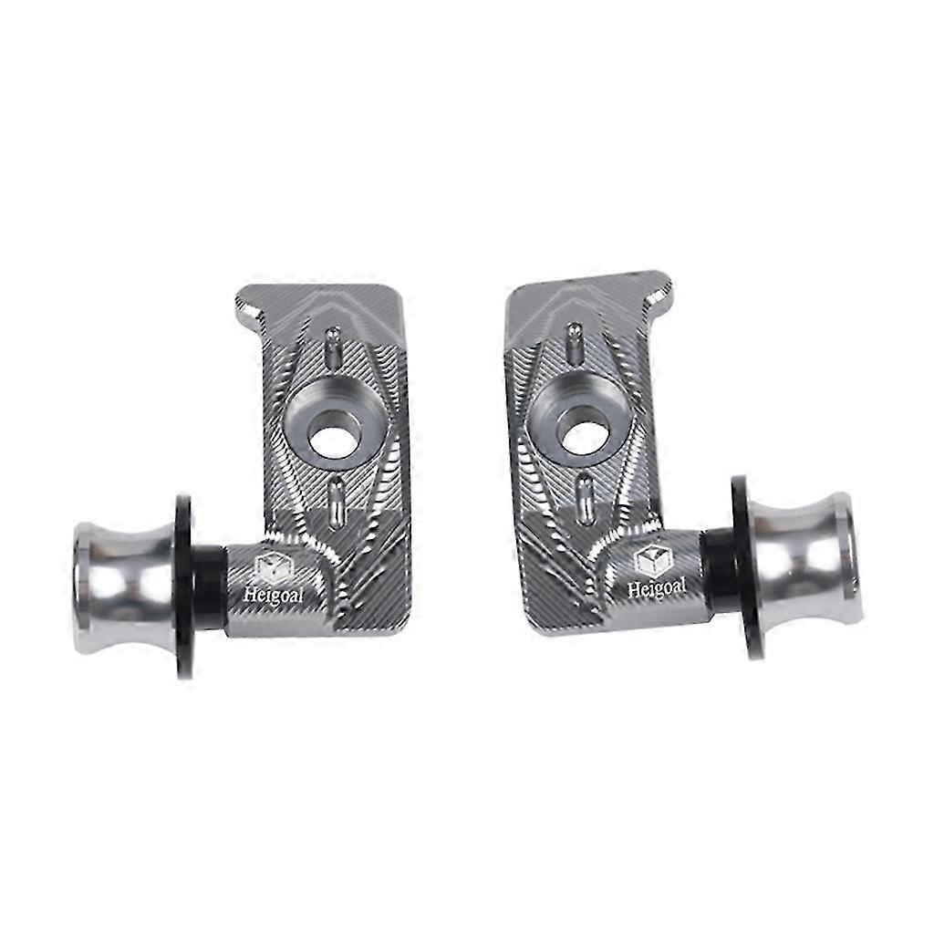 Titanium color 1 Pair Motorcycle Rear Wheel Fork Axle Slider Swingarm Stand Pick Up Chain Adjuster for MT-07 FZ-07 MT07 FZ07 14-23