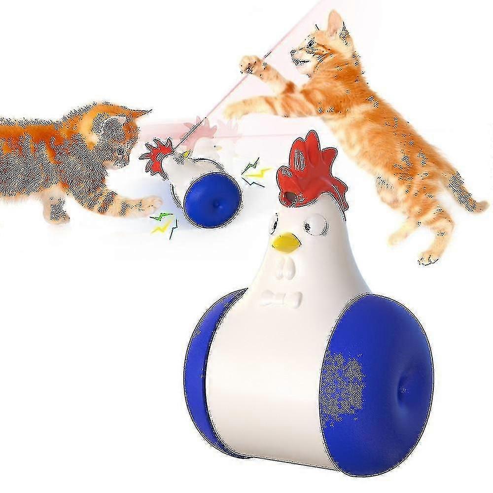 Electric Multi Function Sounding Tumbler Laser Tease Toys For Cat Automatic Movement(blue)