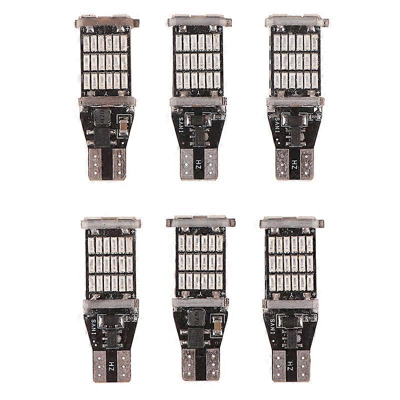 6Pcs T15 W16W 921 912 T16 T10 902 LED Bulbs 45SMD 4014 Led Light Super Bright 1200LM Replace For Car Reversing Light White