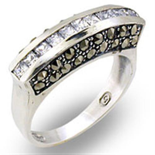 925 Sterling Silver Ring AAA GRD CZ Clear 31010 for Women Style Antique