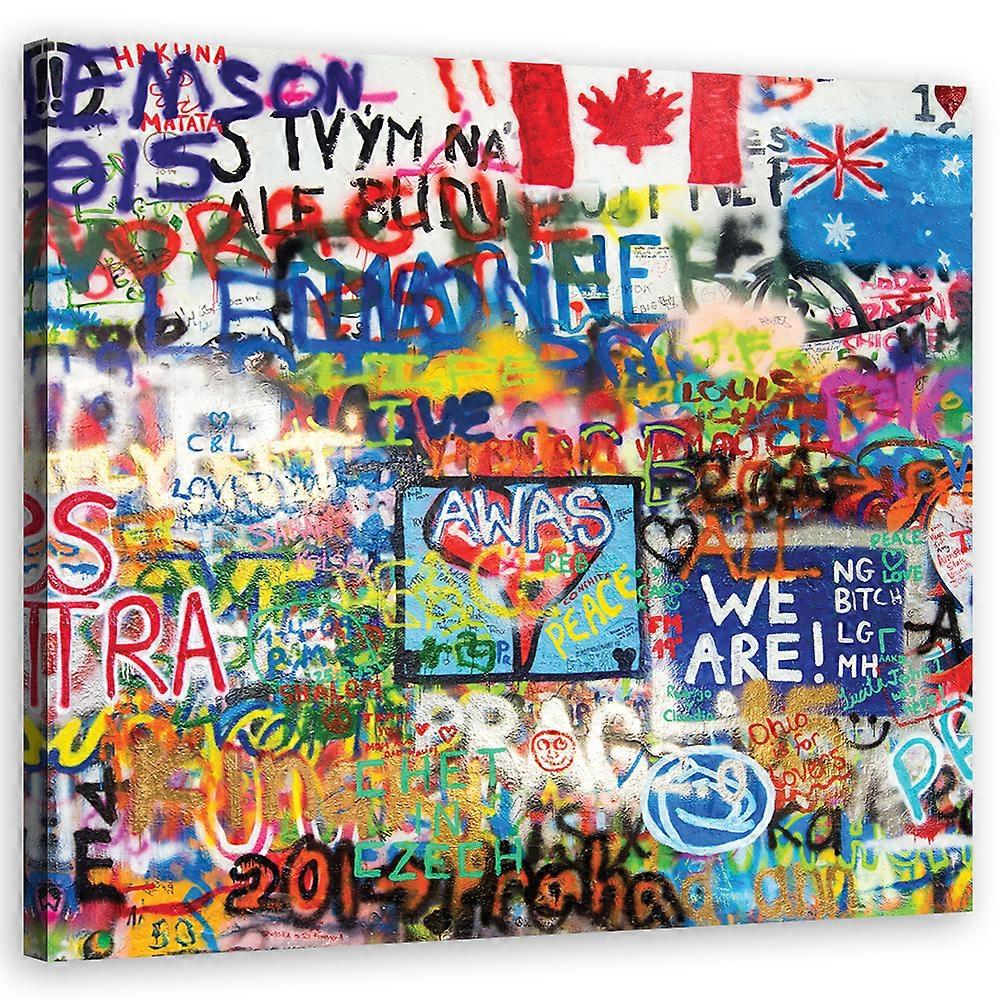 Impression sur toile, Abstractions - Coloré - 30x30