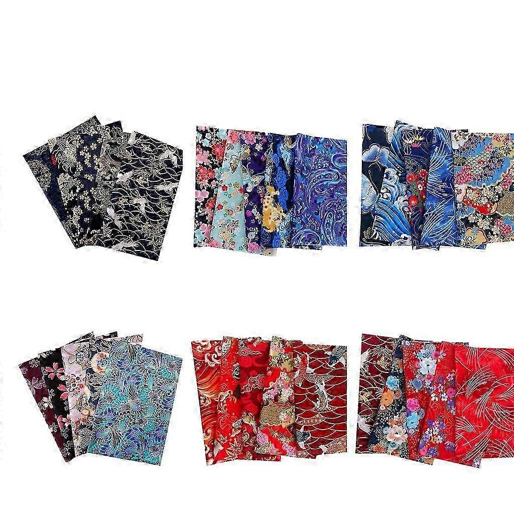 30 stycken Guld Stämpling Bomull Patchworks Tyger Syduk Plåster Ark