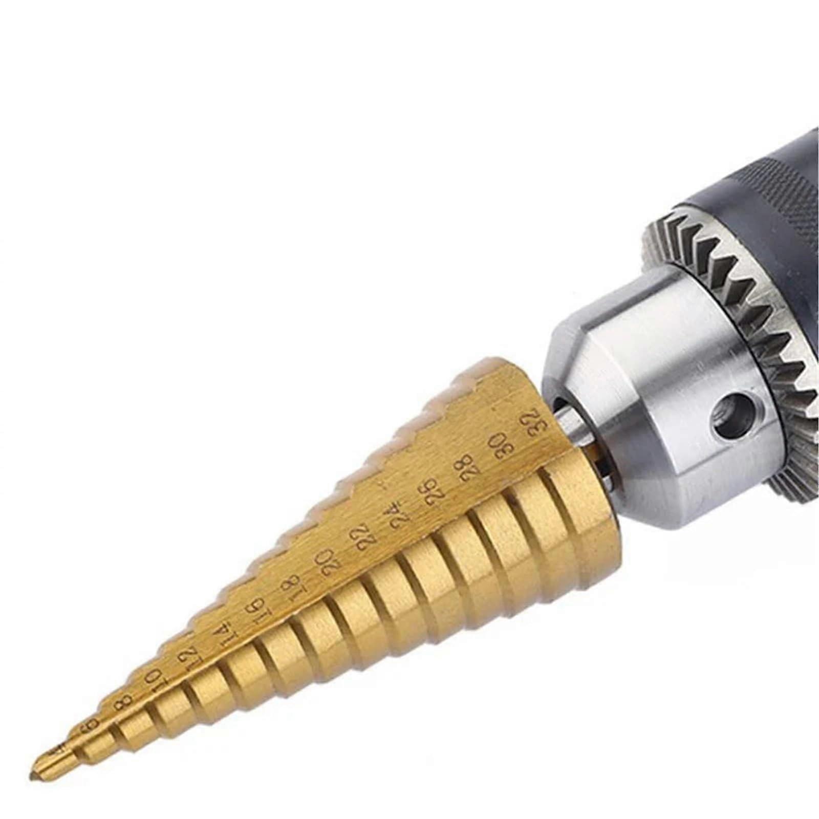432mm 420mm Coated Step Drill Bit Hole Cutter Cone Drilling Tool 1Pcs(1PC 432)
