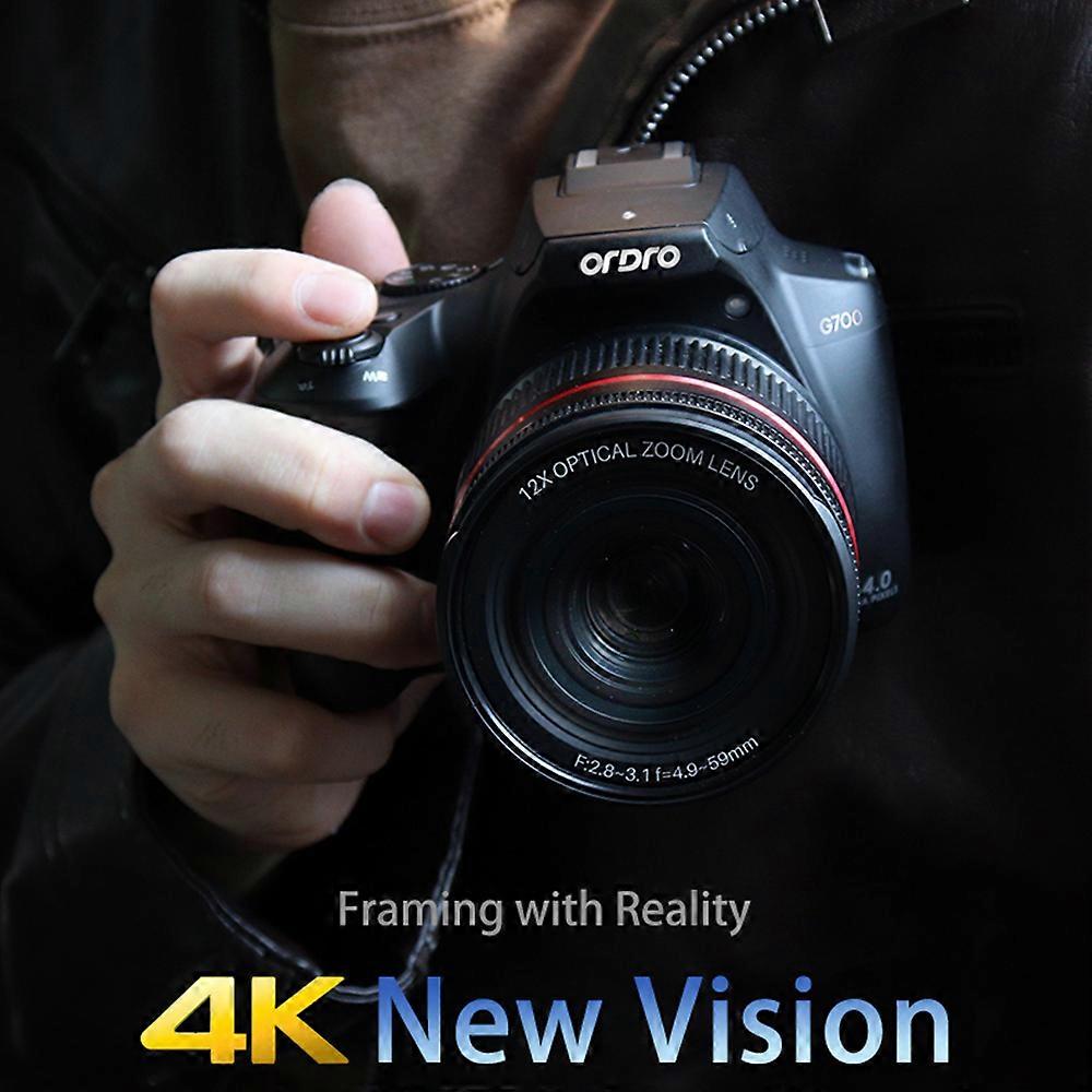 4K WiFi Digital Camera - 64MP, 12X Optical Zoom, Rotatable Screen, Instant Sharing