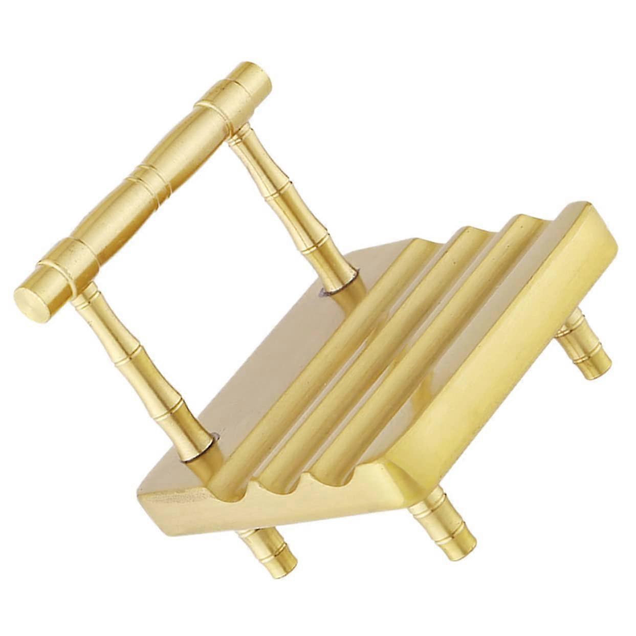 Stand Desk Cell Phone Holder Stand in Solid Brass for Office Use, Desktop Accessory for All Smartphone Models