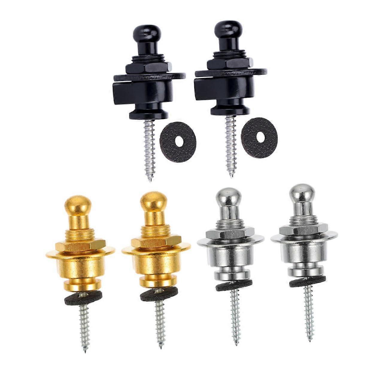 6pcs Guitar Tail Nail for Bass Guitar Strings Button Locks Black