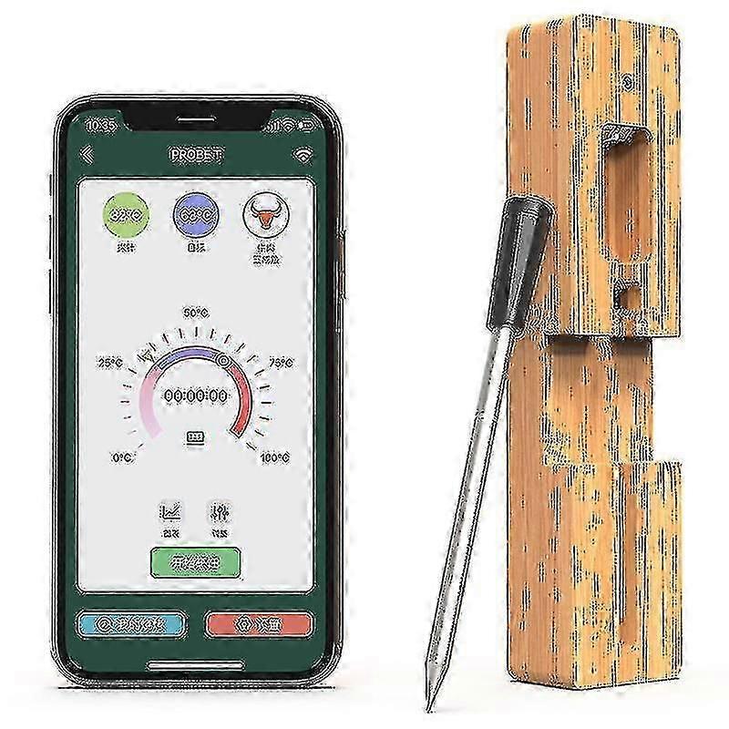 Wireless Smart Meat Thermometer - Oven Grill Thermometer With Bluetooth Wifi Connectivity