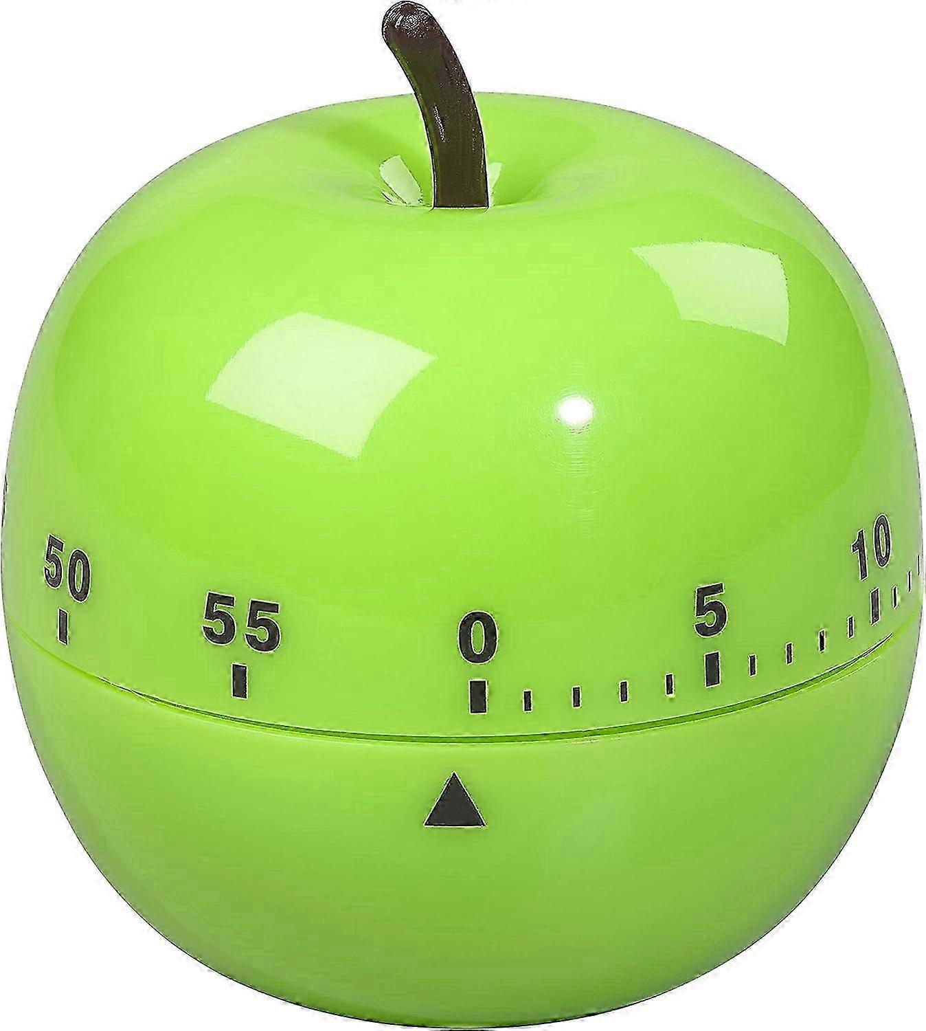 Shaped 60 Minute Mechanical Kitchen Timer - BPA Free Plastic Cooking & Baking Timer - Green