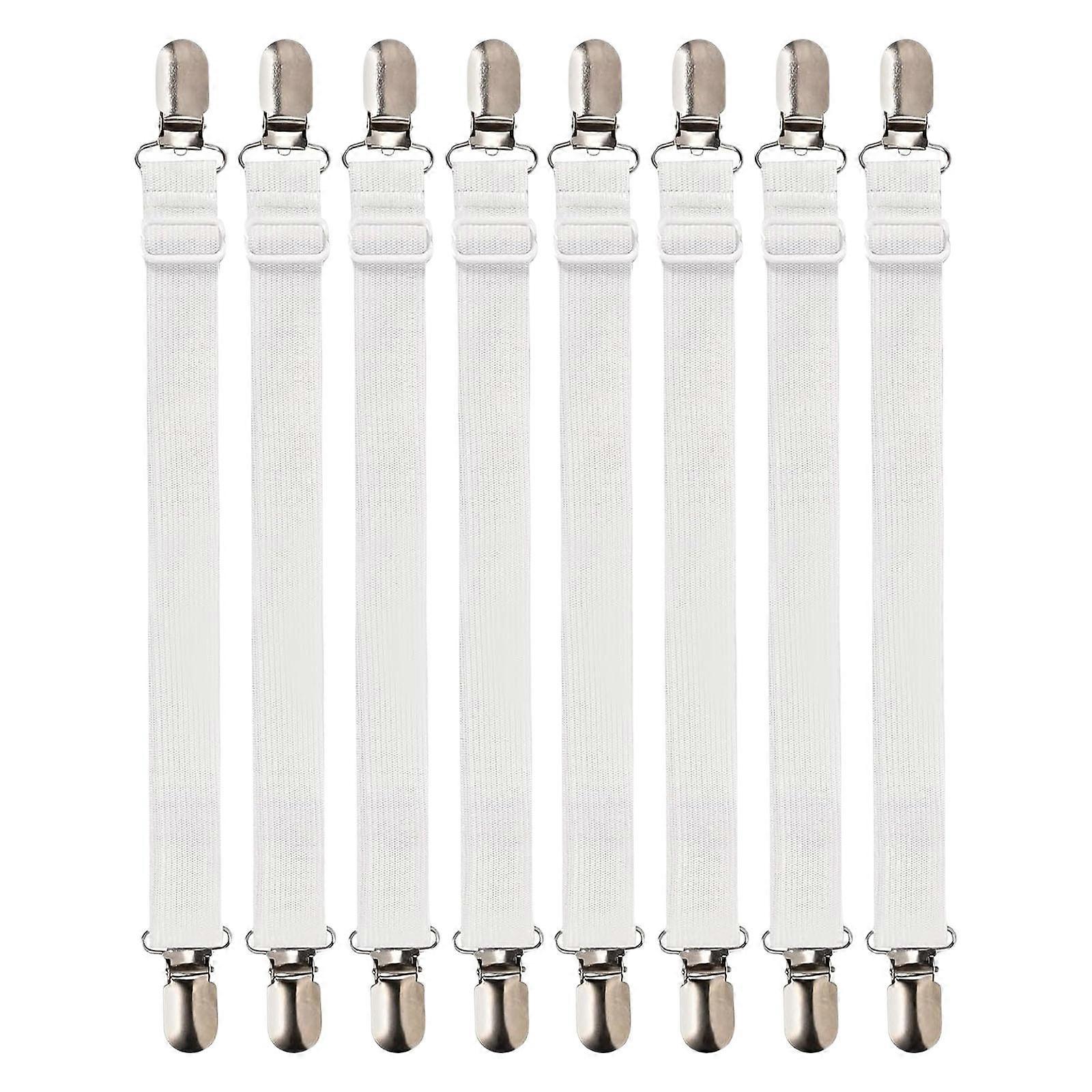 Adjustable Elasticized Fasteners Multipurpose Bedding Sheet Clip Suitable for Outdoor Table Linens & Bedding Accessories  8 packs