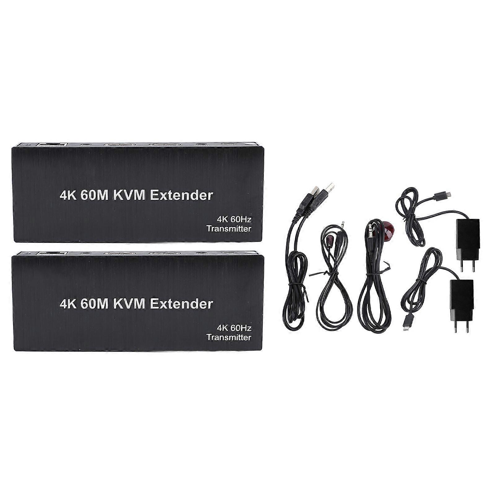 60m HD Multimedia Interface KVM USB Extender 4K@60Hz Video Over Cat5e/6/7 Cable