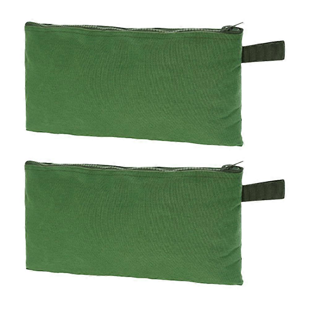 Compact Toolkit Pouch Small Tool Storage Bag with Zipper, Canvas Utility Bag for Household & Duty Tools, 2pcs Green Set
