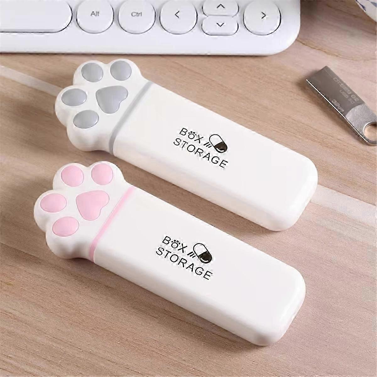 Portable Multi-Functional Mini Cat Three-Grid Storage Box for Medicine, Jewelry & Small Items