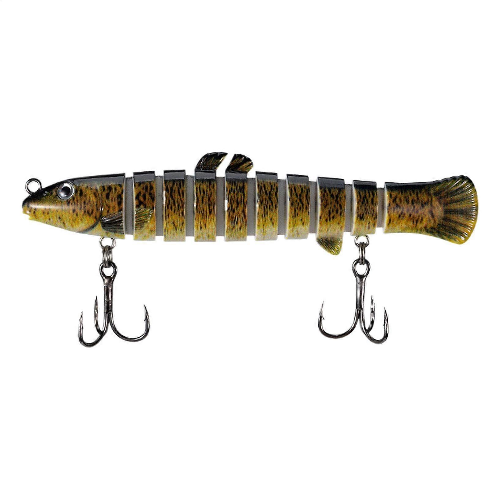 Soft bait for bass fishing, soft fishing bait, Glow in the night realistic loach swimbait, Multijoint mock bait with hooks