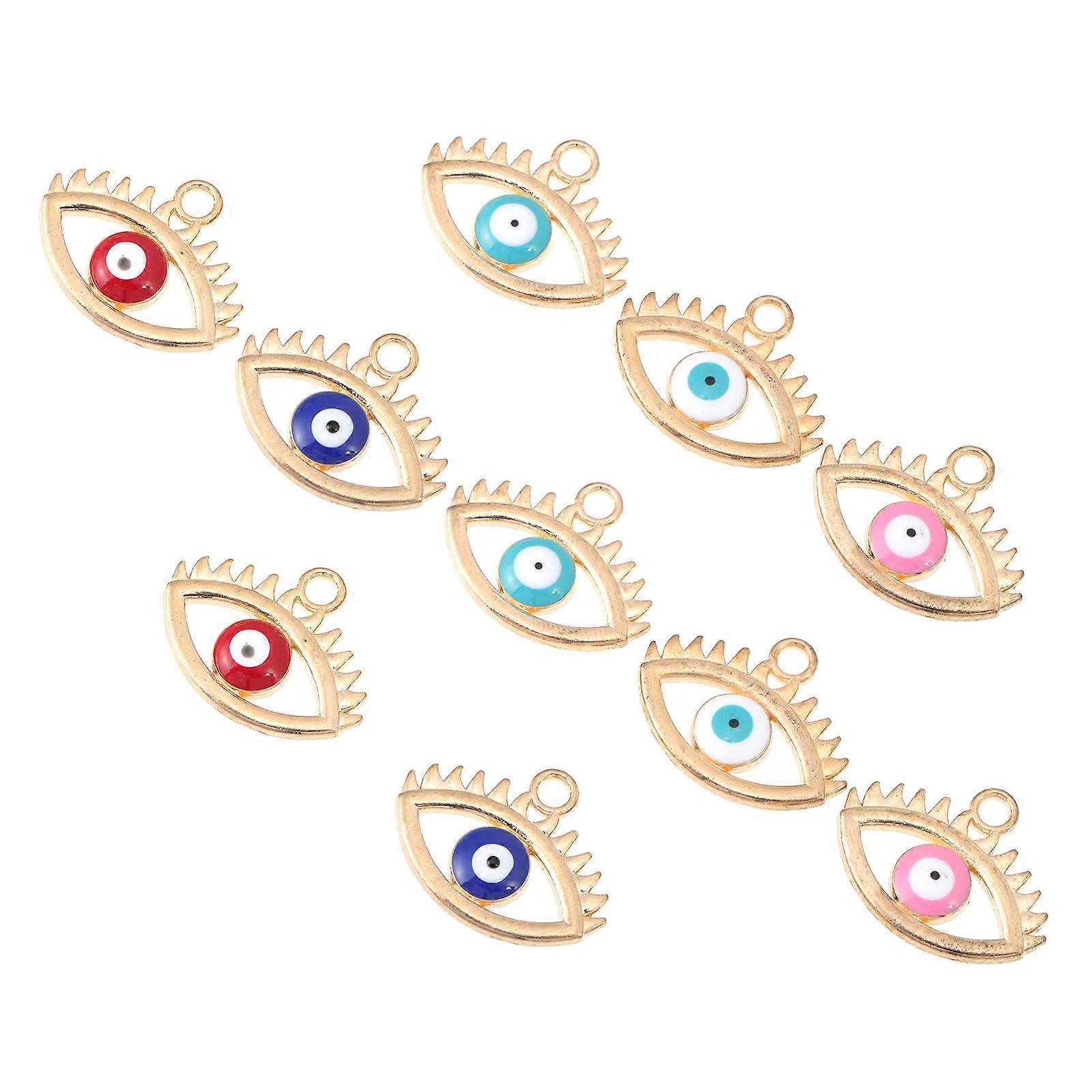 Small Charms For Jewelry Making Evil Eye Charms Eye Shaped Charms 2X1.5cm 50Pack